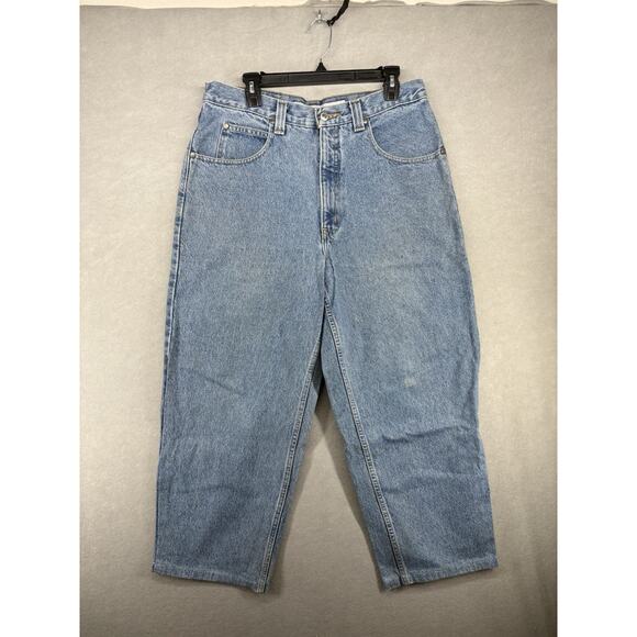 Anchor Blue Jeans Mens Loose Baggy Skate Y2K Hip Hop Pants Size 33x26 See Pictur - Picture 1 of 11